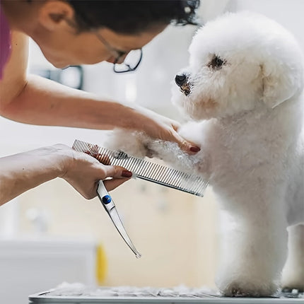 Verzorgingsset huisdieren | 2 roestvrijstalen scharen met ronde punten | Kam inbegrepen | Voor honden en katten | Inclusief opbergetui | Vachtverzorging veilig en eenvoudig