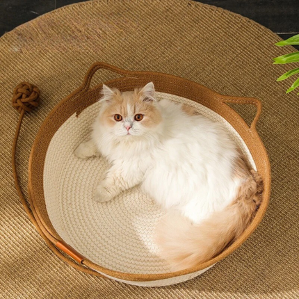 Kattenbed rond en zacht | Comfortabel huisdierbed met stevige randen | Hypoallergeen kattenmandje geschikt voor ieder interieur