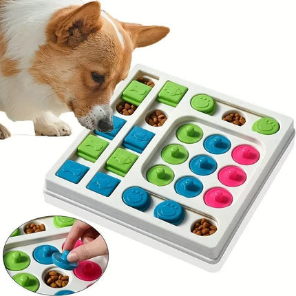 Interactieve Voerbak voor Honden | Mentale Stimulatie | Voorkomt Overeten | Duurzaam en Veilig | Verbetert Spijsvertering | Gemakkelijk Schoon te Maken | 25x25x2.8cm | Gemaakt van Kunststof