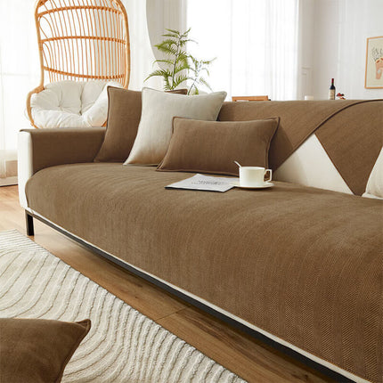 Belle | Luxueuze Chenille Stof | Vissengraat Textuur | Meerdere Maten | Antislip Onderkant | Zachte Ondersteuning | Machinewasbaar