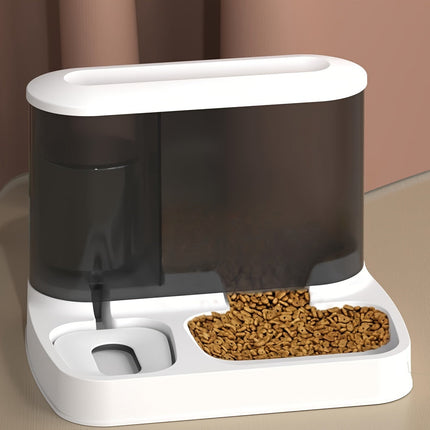 Kattenvoerbak met Automatische Waterdispenser | Zwaartekrachtgestuurd | Transparant Ontwerp | Voor Katten en Kleine Huisdieren | Duurzaam Kunststof | Gemakkelijk Bijvulbaar
