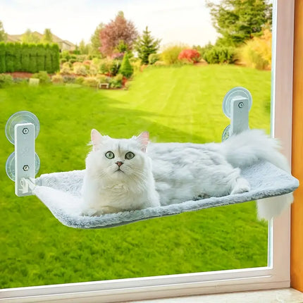 Kattenraam Hangmat met Stevige Zuignappen | Zachte Comfortabele Kattenligplaats | Ruimtebesparend | Voor katten tot 15 kg | 55x35 cm