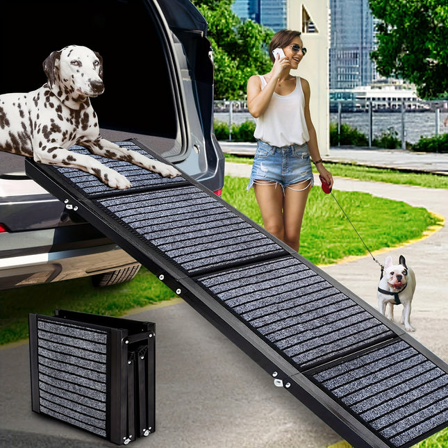 Opvouwbare Hond Loopplank | Antislip | Aluminium | Voor Auto SUV en Truck | Extra Breed | Tot 90.72KG