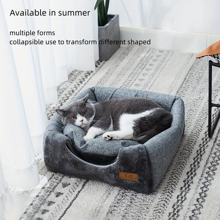 Driehoekig Kattennest van Katoen | Knusse en Veilige Slaapplek voor Katten tot 6 kg | Modern en Comfortabel Huisdierbed | Geschikt voor Binnen en Buiten
