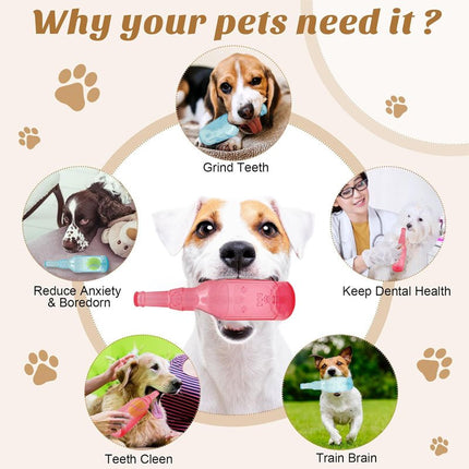 Kauwfles voor honden | Duurzaam kauwspeelgoed in flesvorm | Ideaal voor sterke kauwers | Bevordert tandreiniging | 2 maten, diverse en