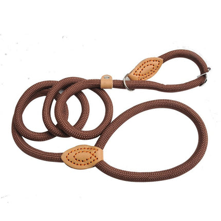 Nylon Slipkoord Hondentuig Zonder Halsband | Verstelbare Antitrekrain met Zacht Handvat | Voor Middelgrote en Grote Honden | Verkrijgbaar in Khaki Zwart Rood Blauw Koffie | Duurzaam Gevlochten voor Comfortabele Wandelervaring