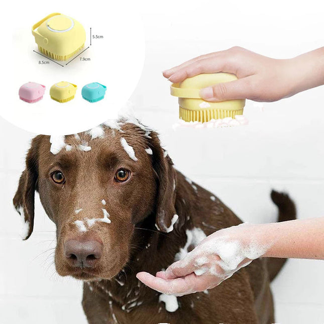 Senna | Innovatieve Massageborstel & Verzorgingstool | Glanzende Vacht & Gezonde Huid | Zachte Applicatie met Shampoo Dispenser