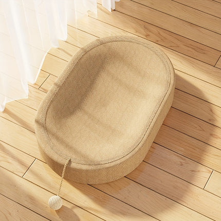 Sisal Krabplank Ovaal 60cm | Duurzaam en Slijtvast | Inclusief Speelbal | Geschikt Voor Katten | Perfect voor Spelen en Slapen | Geen Montage