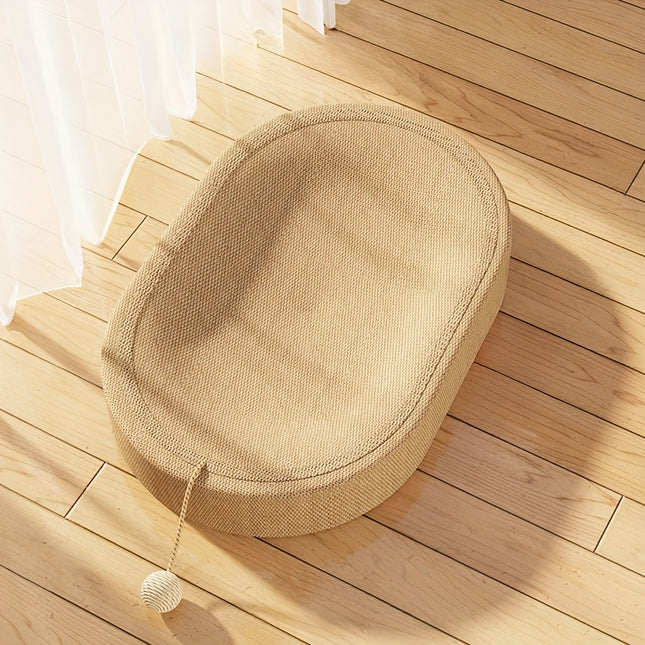 Sisal Krabplank Ovaal 60cm | Duurzaam en Slijtvast | Inclusief Speelbal | Geschikt Voor Katten | Perfect voor Spelen en Slapen | Geen Montage
