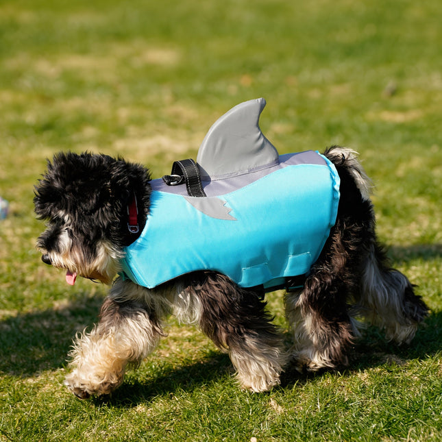Reflecterend haai hondenzwempak | Veiligheidsvest huisdier met handgreep | Verstelbare waterdichte honden zwemvest voor optimale zichtbaarheid