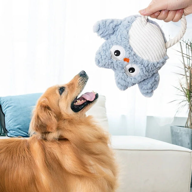 Bijtbestendig Hondenspeeltje | Fleece Dierenontwerp | Krokodil, Haai, Uil, Octopus | Veilig en Duurzaam | Interactief Kauwen En Spelen | Niet-giftige Materialen | Schattig en Bestand Tegen Sterk Kauwen