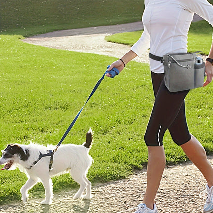 Honden traktatie tas met waterfleshouder | Verstelbare draagopties | Waterdicht polyester | Grote capaciteit | Afneembare voering | Geschikt voor training en wandelen | 25x21x8 cm