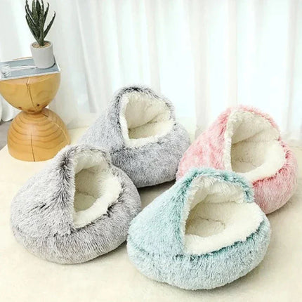 Zelfverwarmend huisdierenbed SnuggleNest | Ultrazacht pluche fleece | Stressverlagend hoogpolig hondenbed en kattenmand | Machinewasbaar | Warmte isolerend