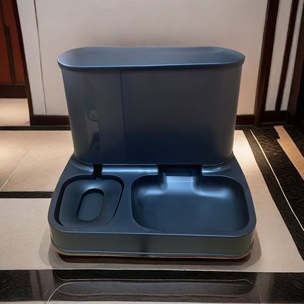 Kattenvoerbak met Automatische Waterdispenser | Zwaartekrachtgestuurd | Transparant Ontwerp | Voor Katten en Kleine Huisdieren | Duurzaam Kunststof | Gemakkelijk Bijvulbaar