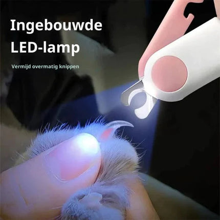 PetCare nagelknipper voor huisdieren met LED-licht | Veilig en nauwkeurig nagels knippen voor hond en kat | Comfortabele grip | Roestvrijstalen bladen