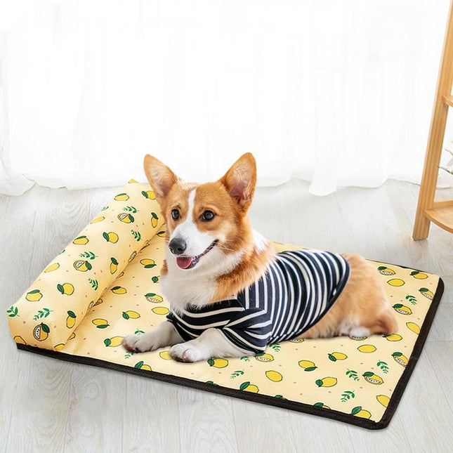 Zachte Koelmat voor Honden en Katten | Direct Verkoelend | Gemakkelijk Schoon te Maken | Duurzaam en Draagbaar | Ideaal voor Binnen en Buiten | Verkrijgbaar in Meerdere Maten | Stijlen: Beer, Kat, Citroen