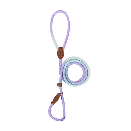 Kluwenvrije Nylon Hondenlijn | Ergonomische Grip | Duurzame Constructie | Geschikt voor Korte en Lange Wandelingen | Verkrijgbaar in Paars, Roze, Geel | Maten: S, M, L, XL | Modern Ontwerp