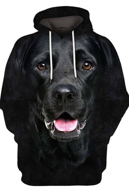 Zwarte Labrador Dierenliefde Sweater | Comfortabele Unisex Capuchontrui | Maten S-4XL | Polyester Katoenmengsel