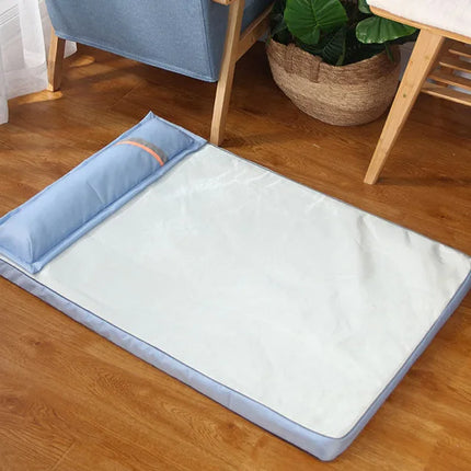 Hemelsblauw Dierenligplaats | Gel Koelmat | Traagschuim Ondersteuning | Ademend en Ergonomisch Design | Ideaal voor Hete Zomers | Maten S, M, L, XL Beschikbaar