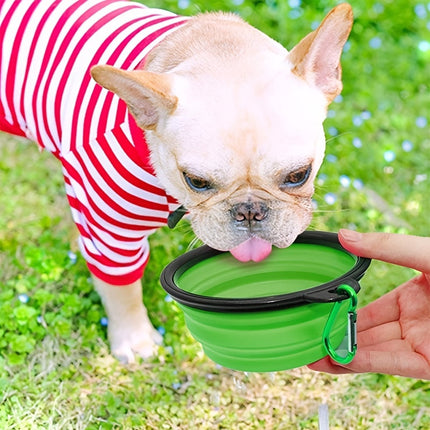Opvouwbare voerbak voor honden en katten | Duurzaam TPR-rubber | Met karabijnhaak | Compact & lichtgewicht | Ideaal voor onderweg, reizen of wandelingen | Geschikt voor water en voer