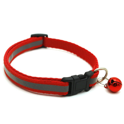 Reflecterende kattenhalsband met bel en AirTag houder | Verstelbaar nylon | Voor katten van verschillende groottes | Zichtbaar in het donker