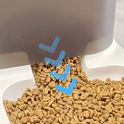 Kattenvoerbak met Automatische Waterdispenser | Zwaartekrachtgestuurd | Transparant Ontwerp | Voor Katten en Kleine Huisdieren | Duurzaam Kunststof | Gemakkelijk Bijvulbaar