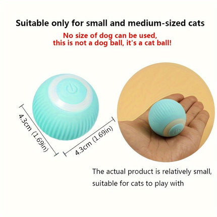 Slimme interactieve kattenbal | Automatisch rollend speelgoed voor katten | Duurzaam kunststof | 4,3 cm | Geschikt voor kleine en middelgrote katten | Stimuleert beweging en actief spel