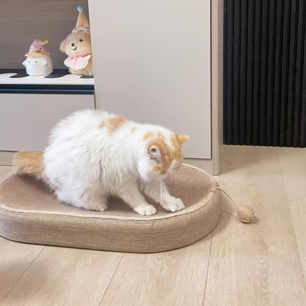 Sisal Krabplank Ovaal 60cm | Duurzaam en Slijtvast | Inclusief Speelbal | Geschikt Voor Katten | Perfect voor Spelen en Slapen | Geen Montage