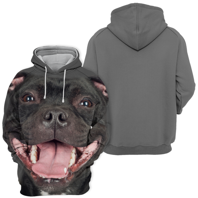 Unisex Hoodie | Staffordshire Bull Terrier Print | Comfortabele Pasvorm | Polyester en Katoen Mix | Verkrijgbaar in Maten S-4XL | Zachte Aanraking | Hoogwaardige Print | Tweezijdige Stretch