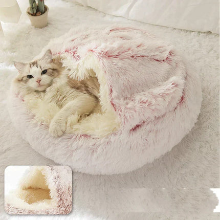 Zelfverwarmend huisdierenbed SnuggleNest | Ultrazacht pluche fleece | Stressverlagend hoogpolig hondenbed en kattenmand | Machinewasbaar | Warmte isolerend