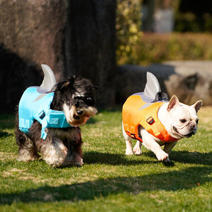 Reflecterend haai hondenzwempak | Veiligheidsvest huisdier met handgreep | Verstelbare waterdichte honden zwemvest voor optimale zichtbaarheid