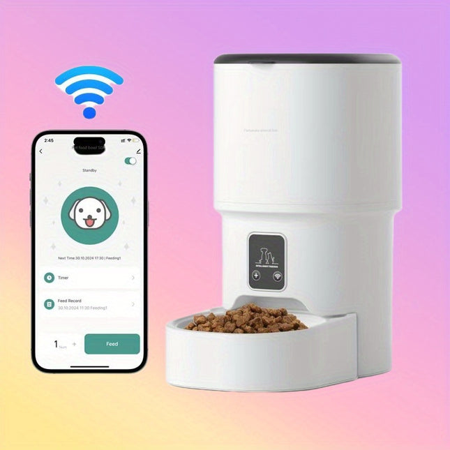 Automatic Pet Feeder | WiFi & App Control | 4L Capacity | Moisture-Resistant ABS | Suitable for Cats and Dogs | Easy to Clean | USB Connection | Pet Grooming Station