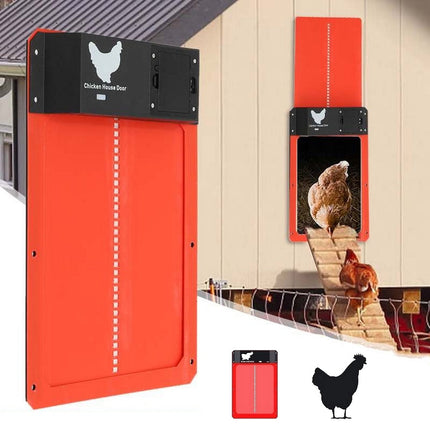 CoopSense | Puerta automática para gallineros | Temporizador y sensor de luz | Resistente a la intemperie y de bajo consumo | Mecanismo de seguridad | Fácil instalación | Protege a las gallinas de los depredadores | Aluminio
