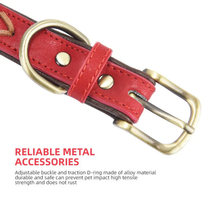 Ręcznie robiona luksusowa skórzana obroża dla psa | Wysokiej jakości skóra | Unikalny, ręcznie wykonany design | Wygodna i trwała | Odpowiednia dla małych i średnich psów | Stylowy dodatek dla miłośników psów