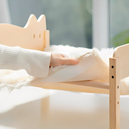 Piętrowe łóżko dla kota Havenwood | Drewniane legowisko dla zwierząt redukujące stres | Kompaktowa konstrukcja | Zmywalne powierzchnie do spania