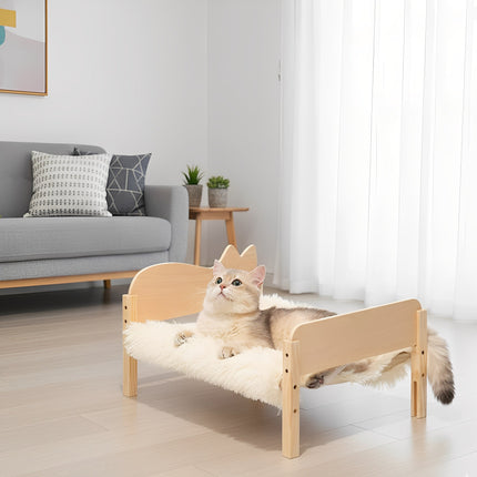 Piętrowe łóżko dla kota Havenwood | Drewniane legowisko dla zwierząt redukujące stres | Kompaktowa konstrukcja | Zmywalne powierzchnie do spania