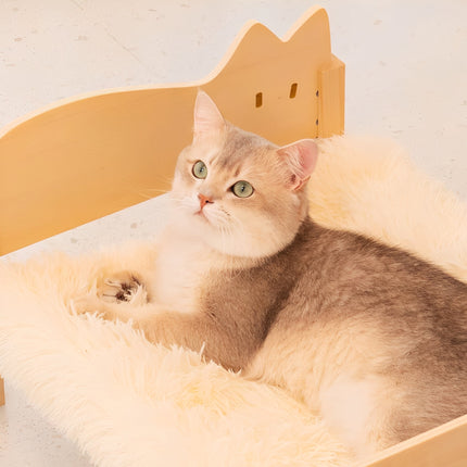 Piętrowe łóżko dla kota Havenwood | Drewniane legowisko dla zwierząt redukujące stres | Kompaktowa konstrukcja | Zmywalne powierzchnie do spania