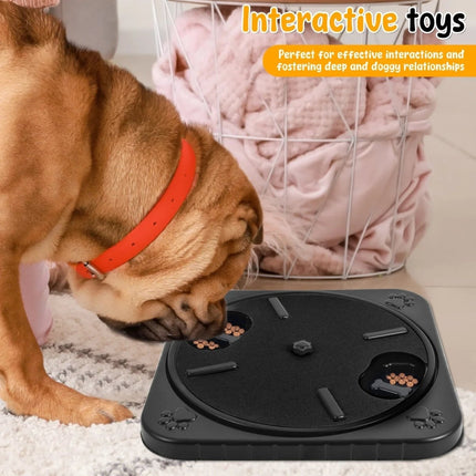Interaktywny pilniczek do pazurów dla psa | Obrotowy o 360° | Zabawna nauka i wolniejsze jedzenie | Plastikowy | Antypoślizgowy | Z 12 przegródkami na przekąski
