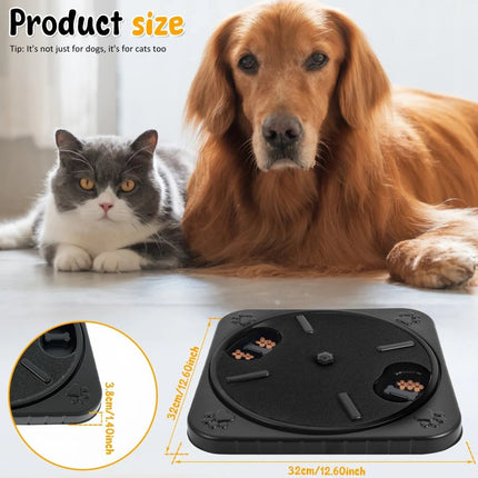 Interaktywny pilniczek do pazurów dla psa | Obrotowy o 360° | Zabawna nauka i wolniejsze jedzenie | Plastikowy | Antypoślizgowy | Z 12 przegródkami na przekąski