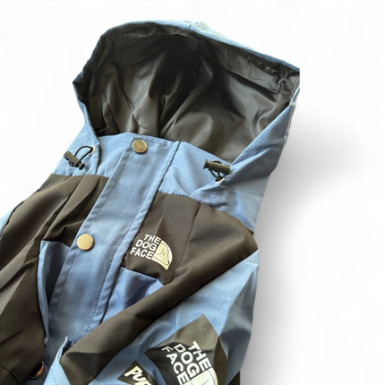 Chaqueta azul para perro Dog Face | Impermeable | Con capucha | Doble capa | Comodidad y seguridad | Artículo de moda