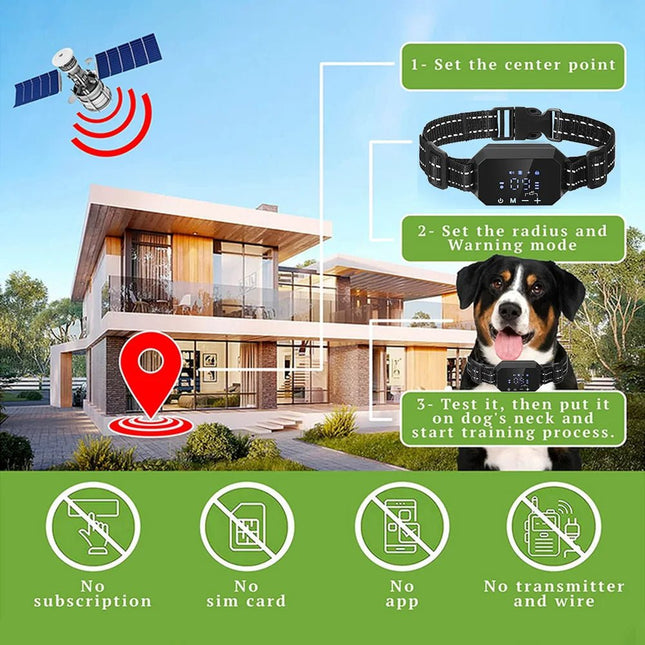 Lokalizator GPS PawSafe dla psów | Wodoodporny | Śledzenie w czasie rzeczywistym | Wirtualne ogrodzenie 30-1000 m | Nie wymaga aplikacji | Sygnał dźwiękowy i korekty | 9 poziomów intensywności | Odpowiedni dla wszystkich ras