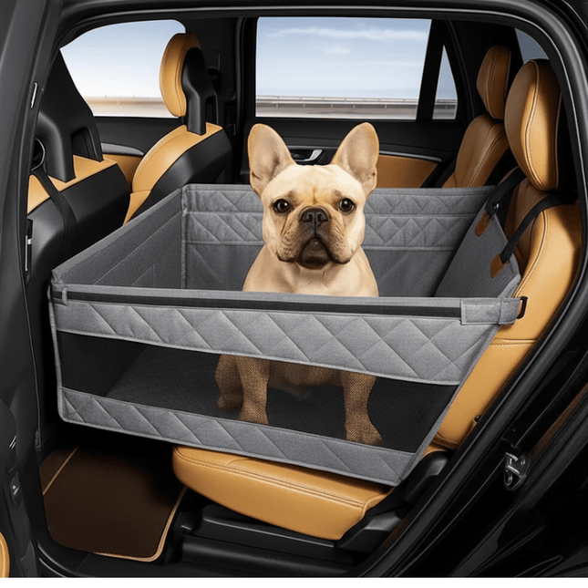 Hondenautostoel met stevige bodem en comfortabele bekleding - Donkergrijs - Zwart
