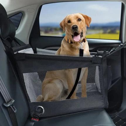 Asiento de coche para perros | Impermeable y seguro | Negro | Asiento de viaje para perros pequeños y medianos | Bolsa de transporte resistente | Protector de asiento de coche para mascotas | Compatible con vehículos | Asiento portátil para perros