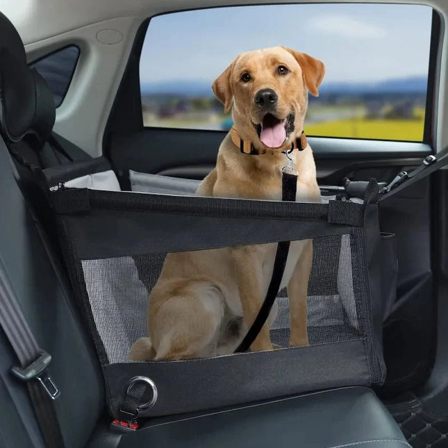 Asiento de coche para perros | Impermeable y seguro | Negro | Asiento de viaje para perros pequeños y medianos | Bolsa de transporte resistente | Protector de asiento de coche para mascotas | Compatible con vehículos | Asiento portátil para perros