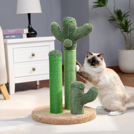 Katten krabpaal cactusvorm | Duurzaam sisal en pluche | Speels krabmeubel voor katten | Beschermt meubels | Decoratief design