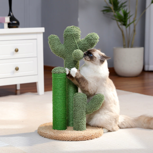 Katten krabpaal cactusvorm | Duurzaam sisal en pluche | Speels krabmeubel voor katten | Beschermt meubels | Decoratief design