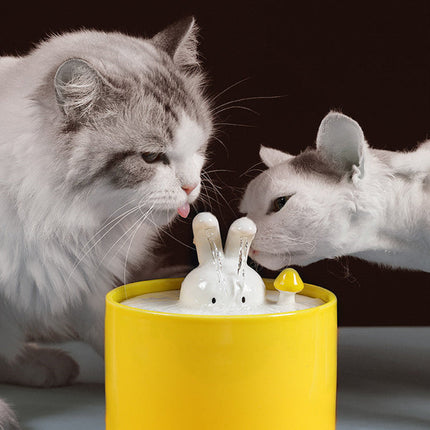 BunnyFlow kattenfontein | Automatische waterdispenser voor katten | Stil ontwerp | Groot reservoir | Met filtersysteem voor schoon en vers water | BPA-vrij | Geschikt voor huisdieren