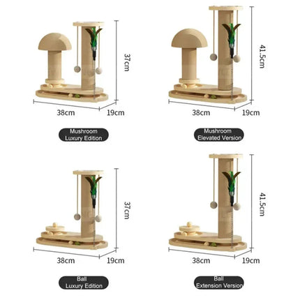 Speel- en Krabmeubel voor Katten | Hout en Sisal | Eenvoudig Monteerbaar | Stabiel en Veilig Design