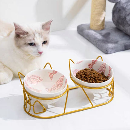 MeowEase verhoogd katten voerstation | Ergonomische dubbele kommen | Nek- en gewricht ontlastend | Antislip & hygiënisch design | Voor comfortabel voeren en minder knoeien