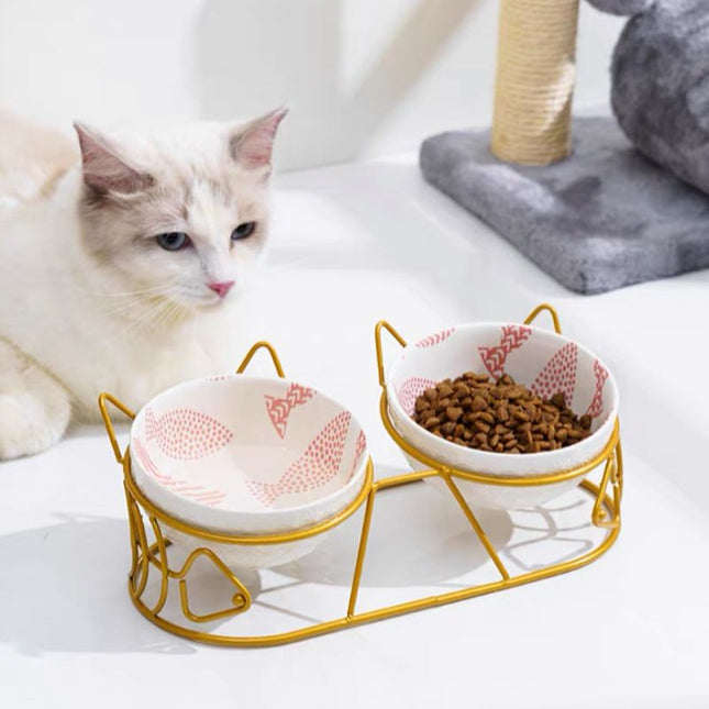 MeowEase verhoogd katten voerstation | Ergonomische dubbele kommen | Nek- en gewricht ontlastend | Antislip & hygiënisch design | Voor comfortabel voeren en minder knoeien